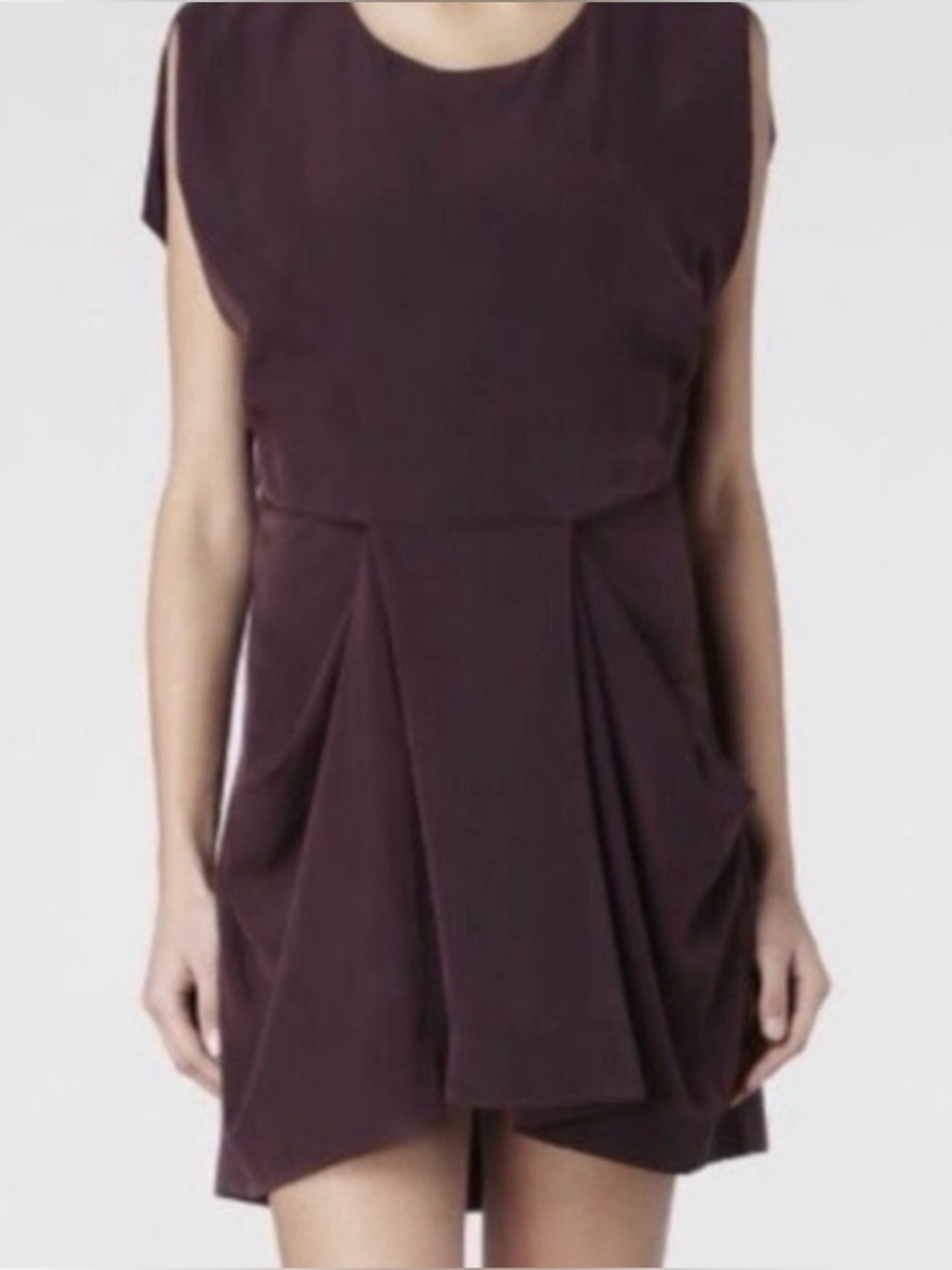 AllSaints Dark Plum Batwing Sleeveless Dress